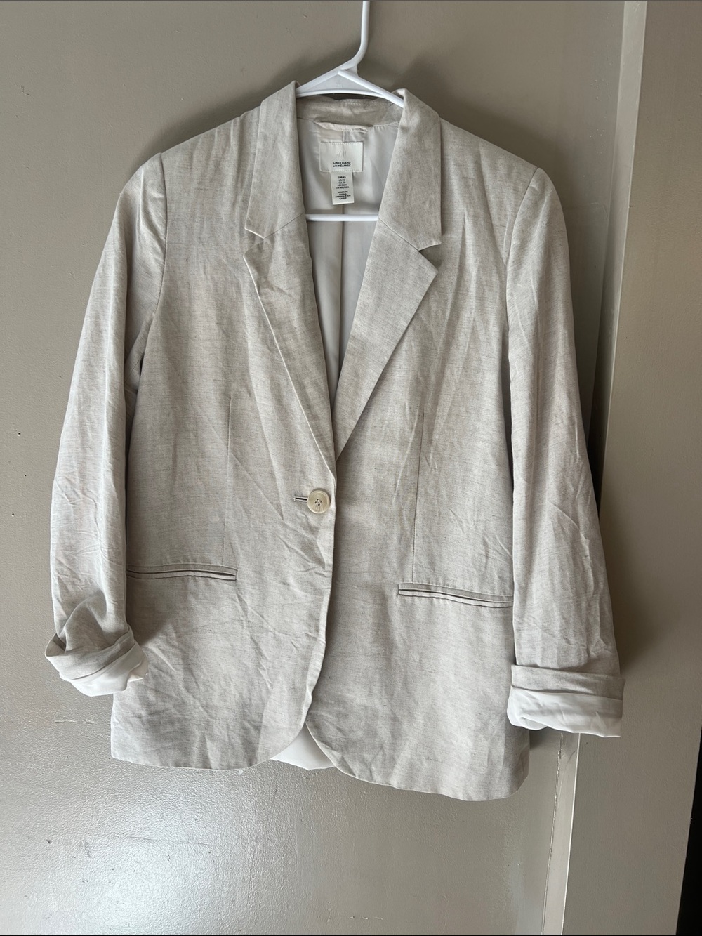 H&M Light Beige Women's Single-Button Blazer